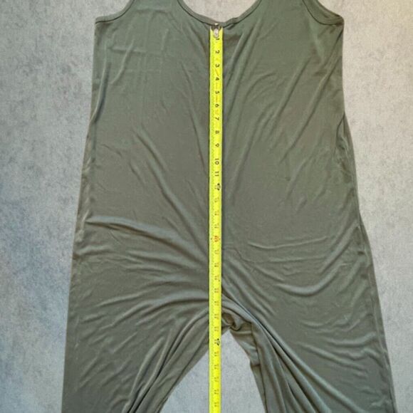 Marine Layer Luxe Rib Jumpsuit Womens Size XL Green Ankle Wide Leg Romper NEW! - Picture 14 of 15